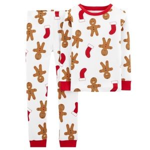 Carter’s Kids Christmas Gingerbread Cookie Children Shirt and Pants Pajamas